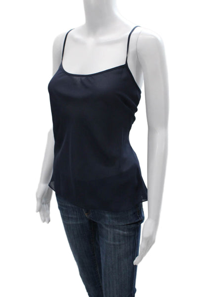 Harolds Womens Tank Sleeveless Round Neck Blue Polyester Size 12