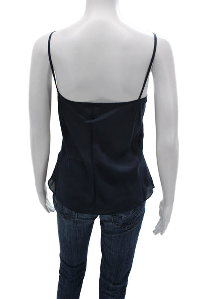 Harolds Womens Tank Sleeveless Round Neck Blue Polyester Size 12