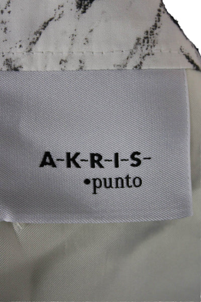 Akris Punto Women Wrap Skirt White Floral Polyester Knee Length Zip Size 12