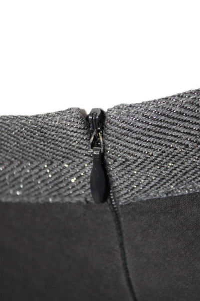 Brunello Cucinelli Womens Pleated Wool Knee Length Skirt Black Zip Size 10