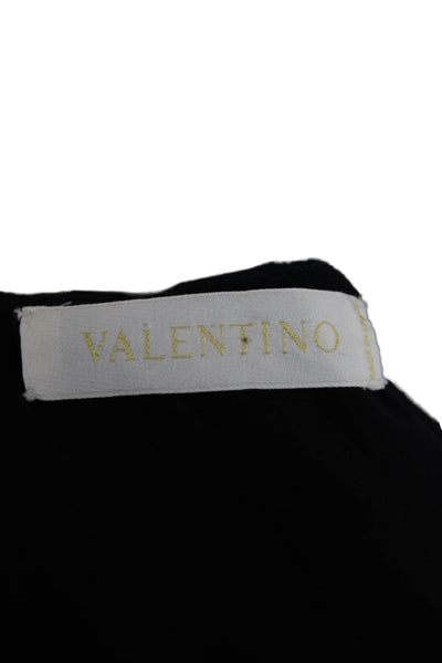 Valentino Womens Black Sheath Dress Scoop Neck Short Sleeve Zip Size M