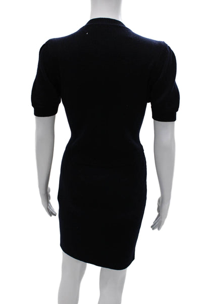 RED Valentino Womens Black Sweater Dress Short Sleeve Virgin Wool Size M