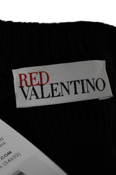 RED Valentino Womens Black Sweater Dress Short Sleeve Virgin Wool Size M