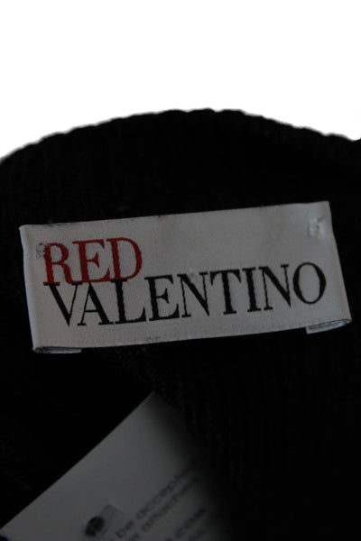 RED Valentino Women Sweater Dress Blue Virgin Wool Short Sleeve Size M
