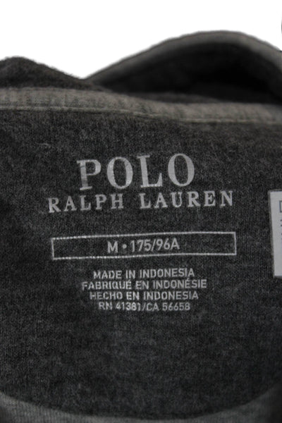 Polo Ralph Lauren Mens Collared Zip Pullover Sweatshirt Gray Size M