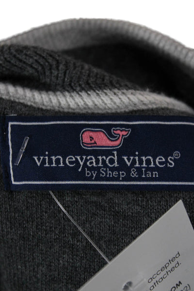 Vineyard Vines Mens Gray Cotton Collared Pullover Long Sleeve Size S