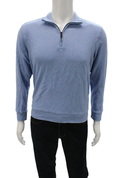 Polo Ralph Lauren Mens Blue Cotton Mock Neck Pullover Sweater Size S
