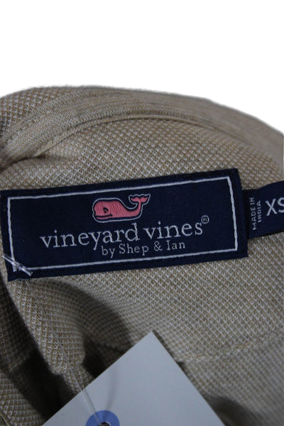 Vineyard Vines Mens Striped Cotton Mock Neck Pullover Beige Size XS