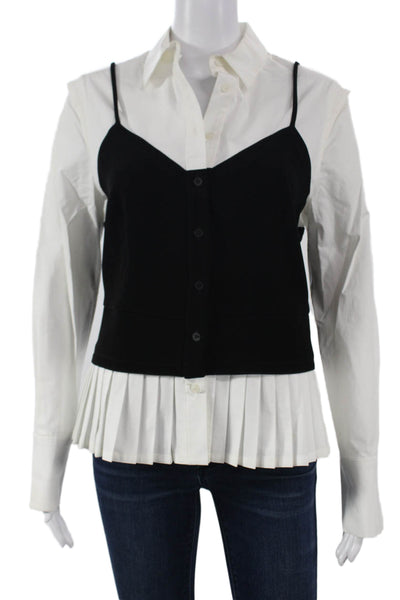 Yigal Azrouel Womens Blouse Long Sleeve Cotton White Size 10