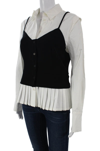 Yigal Azrouel Womens Blouse Long Sleeve Cotton White Size 10