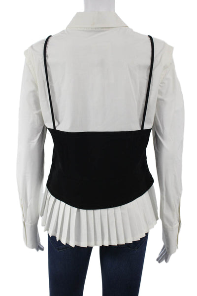 Yigal Azrouel Womens Blouse Long Sleeve Cotton White Size 10