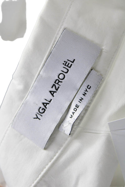 Yigal Azrouel Womens Blouse Long Sleeve Cotton White Size 10