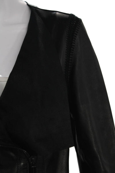 Barbara Bui Womens Biker Lambskin Black Jacket Size 40