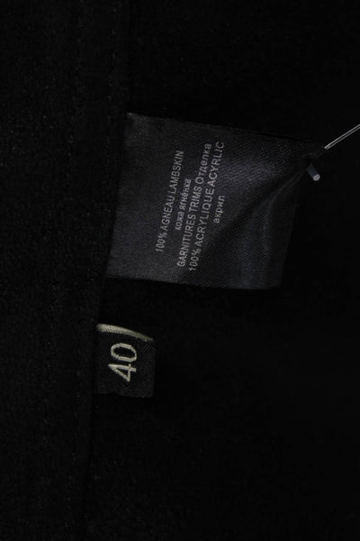 Barbara Bui Womens Biker Lambskin Black Jacket Size 40