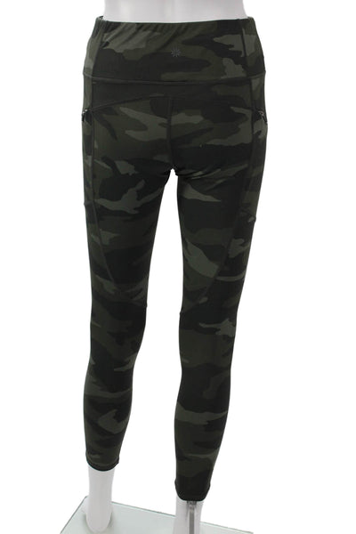 Athleta Womens Compression Leggings Multicolor Camouflage Polyester Size XS
