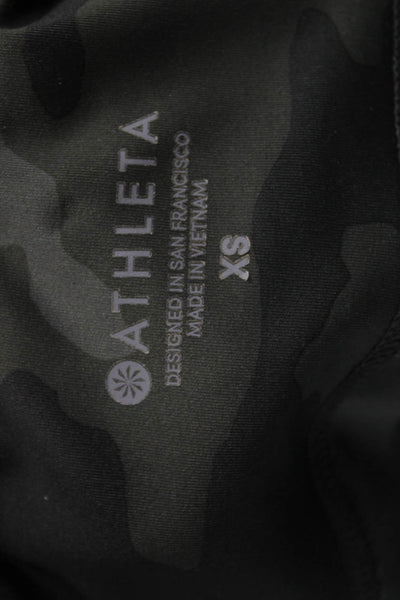 Athleta Womens Compression Leggings Multicolor Camouflage Polyester Size XS