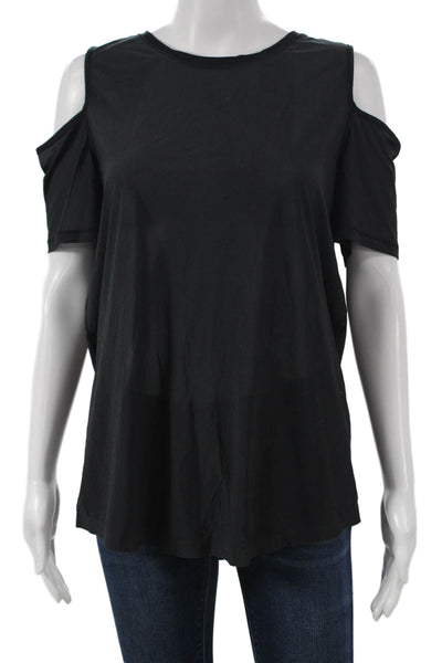 Lululemon Womens Black Basic Nylon Short Sleeve Round Neck T-Shirt Size 8