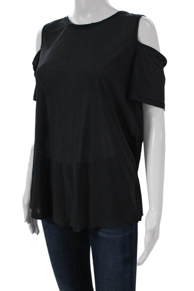 Lululemon Womens Black Basic Nylon Short Sleeve Round Neck T-Shirt Size 8