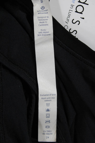 Lululemon Womens Black Basic Nylon Short Sleeve Round Neck T-Shirt Size 8
