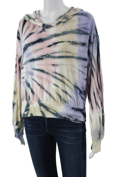 Young Fabulous & Broke Womens Pullover Hoodie V-Neck Batik Multicolor Size S