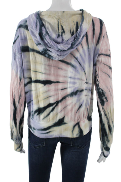 Young Fabulous & Broke Womens Pullover Hoodie V-Neck Batik Multicolor Size S