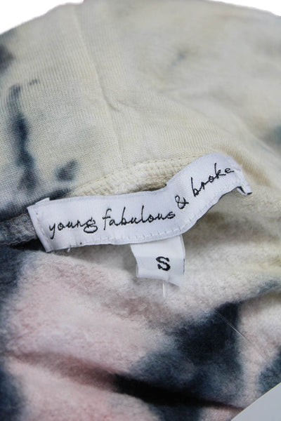 Young Fabulous & Broke Womens Pullover Hoodie V-Neck Batik Multicolor Size S