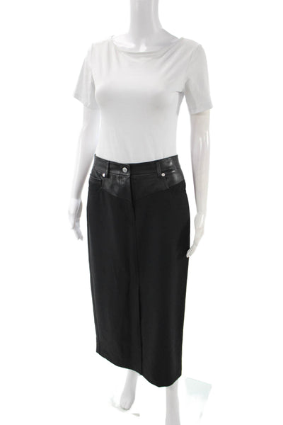 Helmut Lang Womens Straight Pencil Black Polyester Skirt Button Size 4