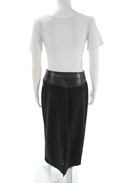Helmut Lang Womens Straight Pencil Black Polyester Skirt Button Size 4