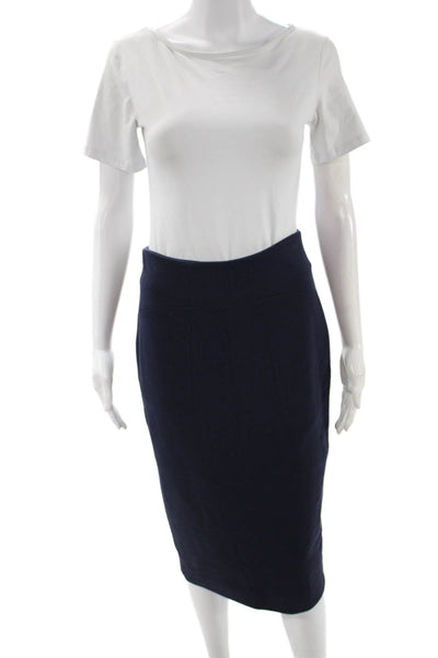 Maurizio Pecoraro Women Straight Pencil Viscose Blue Zip Skirt Size 8