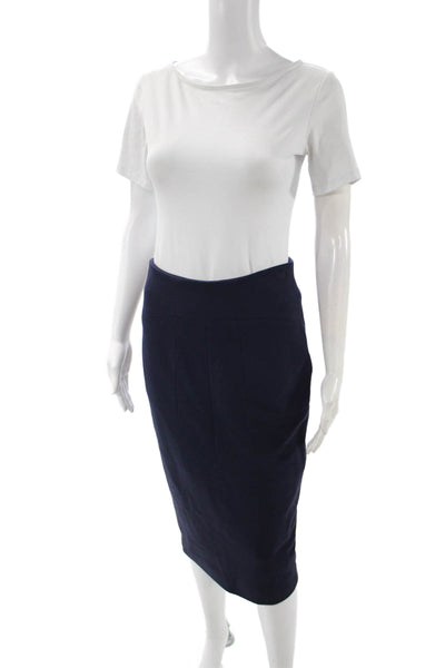 Maurizio Pecoraro Women Straight Pencil Viscose Blue Zip Skirt Size 8