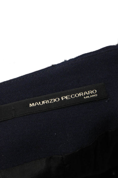 Maurizio Pecoraro Women Straight Pencil Viscose Blue Zip Skirt Size 8
