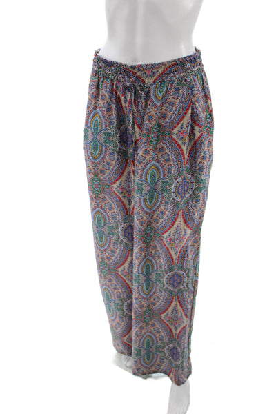 Zara Woman Womens Harem Pants Silk Paisley Multicolor Drawstring Size S