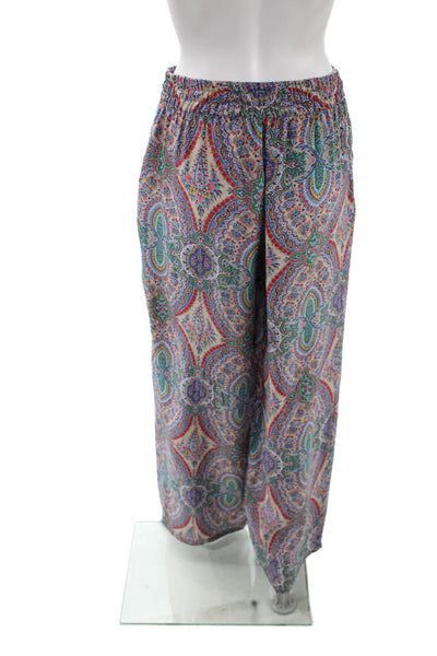 Zara Woman Womens Harem Pants Silk Paisley Multicolor Drawstring Size S