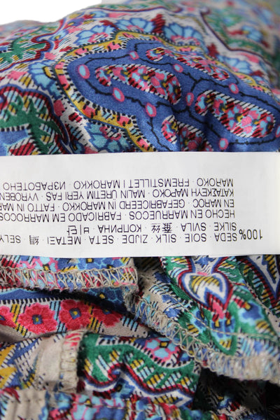 Zara Woman Womens Harem Pants Silk Paisley Multicolor Drawstring Size S