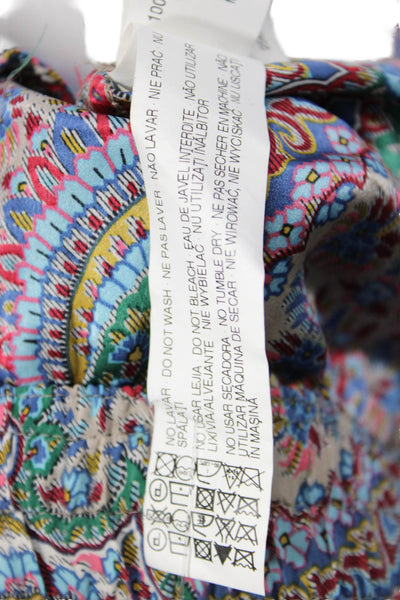 Zara Woman Womens Harem Pants Silk Paisley Multicolor Drawstring Size S