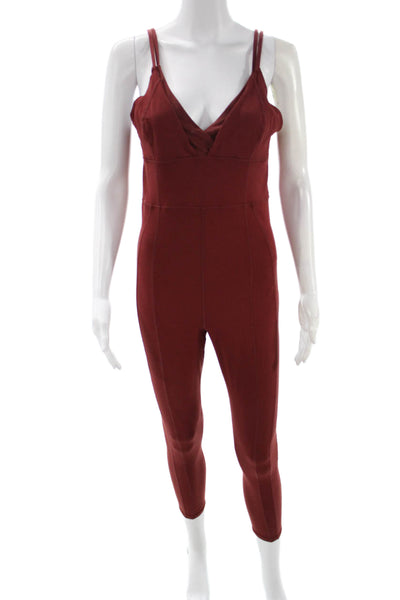 FP Movement Womens Red V-Neck Sleeveless Unitard Polyester Size M