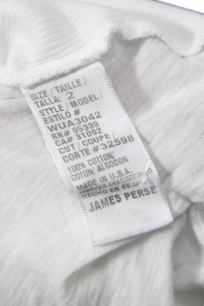 Standard James Perse Womens Cotton Collared Button-Up White 3/4 Sleeve Size 2