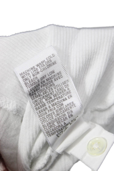 Standard James Perse Womens Cotton Collared Button-Up White 3/4 Sleeve Size 2