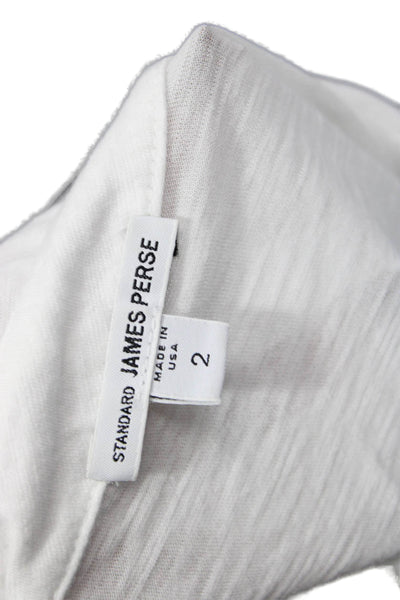 Standard James Perse Womens Cotton Collared Button-Up White 3/4 Sleeve Size 2