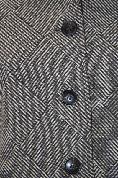 Bagatelle Womens Basic Jacket Brown Geometric Polyester Long Sleeve Size S