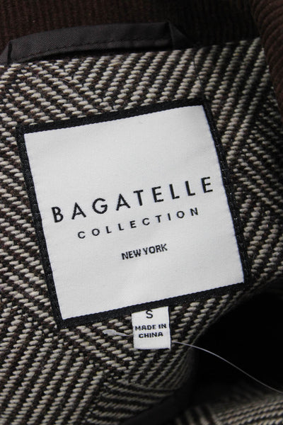 Bagatelle Womens Basic Jacket Brown Geometric Polyester Long Sleeve Size S