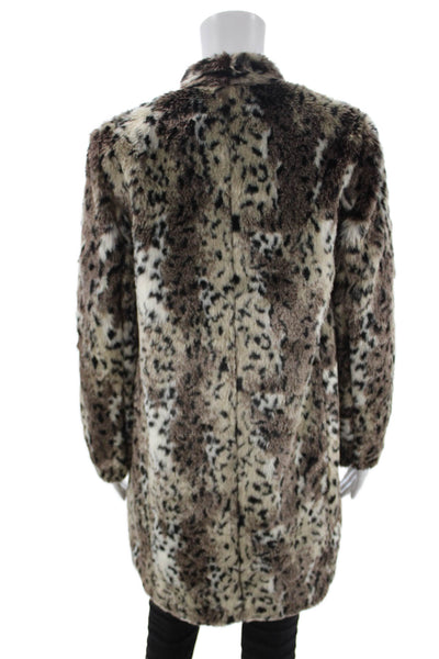 Rebecca Taylor Womens Animal Print Acrylic Jacket Long Sleeve Multicolor Size 4
