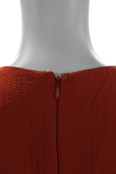 Calvin Klein Women Jumpsuit Orange Sleeveless Zip Round Neck Polyester Size 4