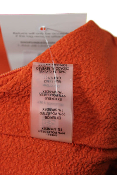 Calvin Klein Women Jumpsuit Orange Sleeveless Zip Round Neck Polyester Size 4