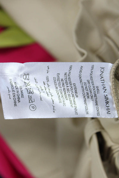 Jonathan Simkhai Womens Paperbag Pants Beige Polyester Buckle Size XS