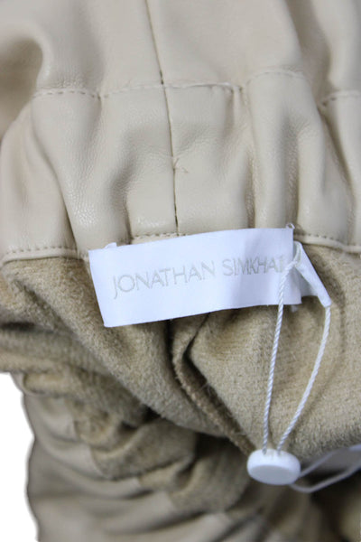 Jonathan Simkhai Womens Paperbag Pants Beige Polyester Buckle Size XS