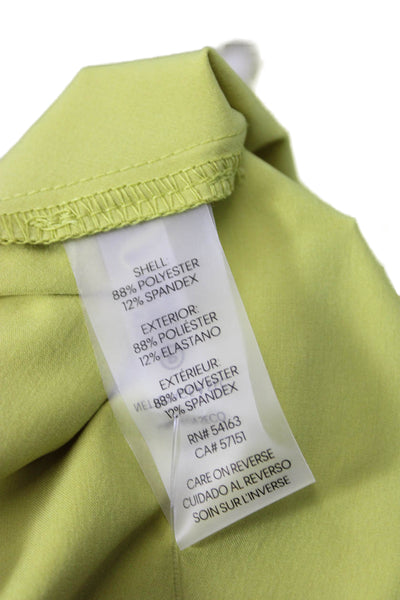 Calvin Klein Women Shift Dress Green Full Length Zip Round Neck Size 2