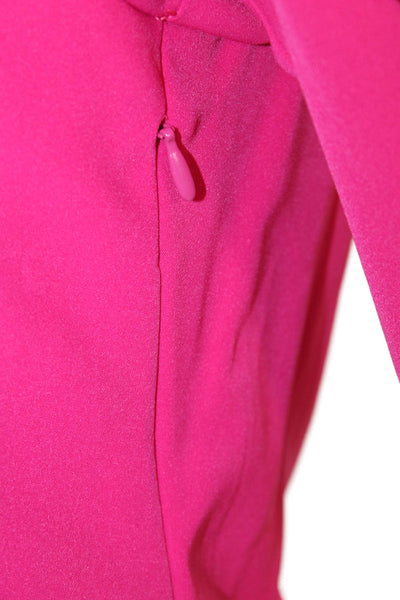 DKNY Womens Wrap Dress Pink Collared Long Sleeve Tie Waist Size 4P