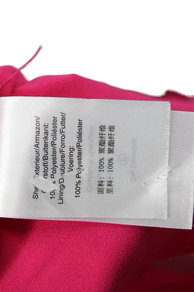 DKNY Womens Wrap Dress Pink Collared Long Sleeve Tie Waist Size 4P
