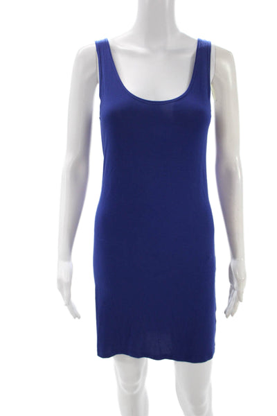 Sarah Pacini Women Tank Dress Blue Sleeveless Scoop Neck Modal Short Size S